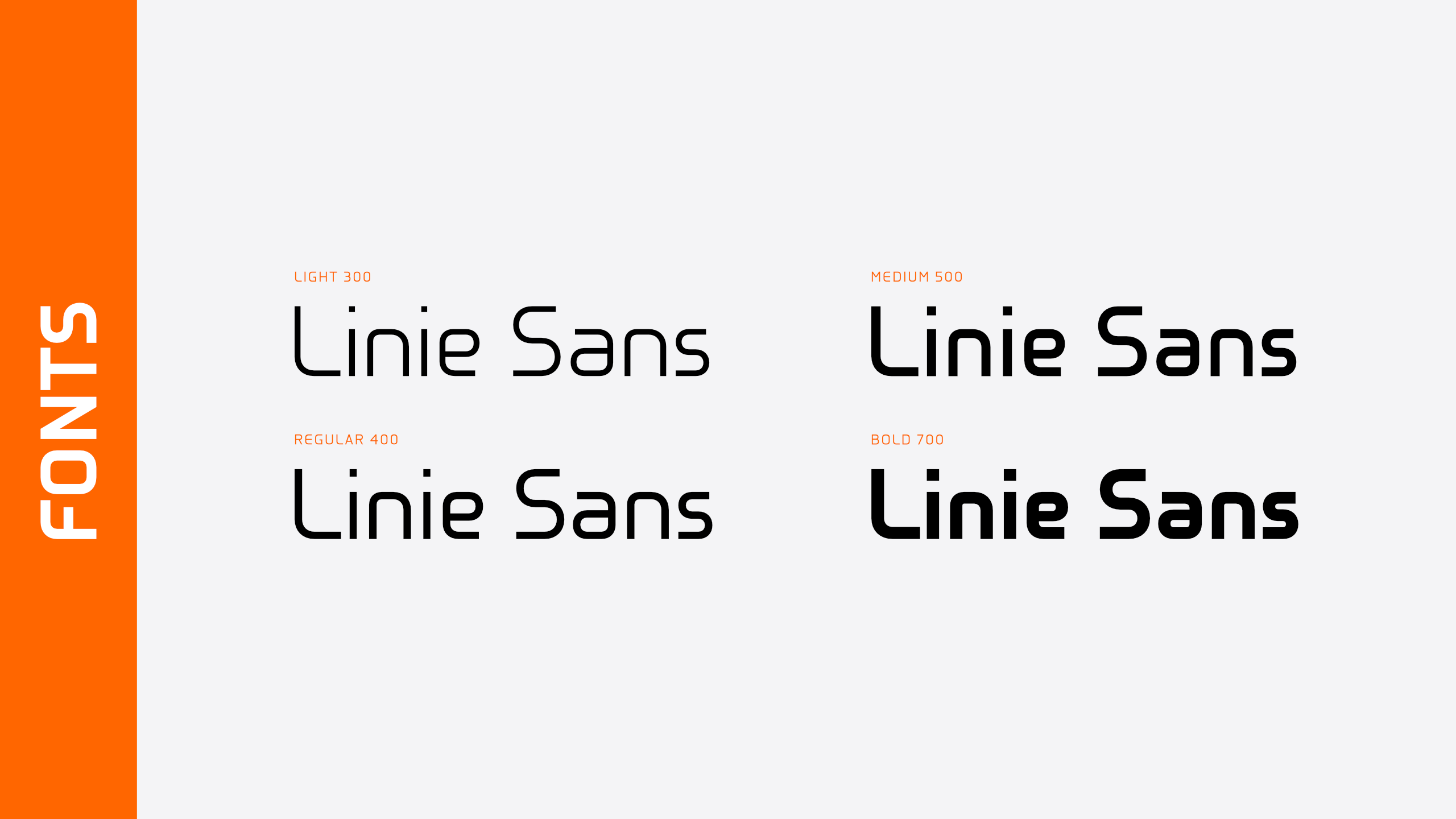 Linie Sans fonts