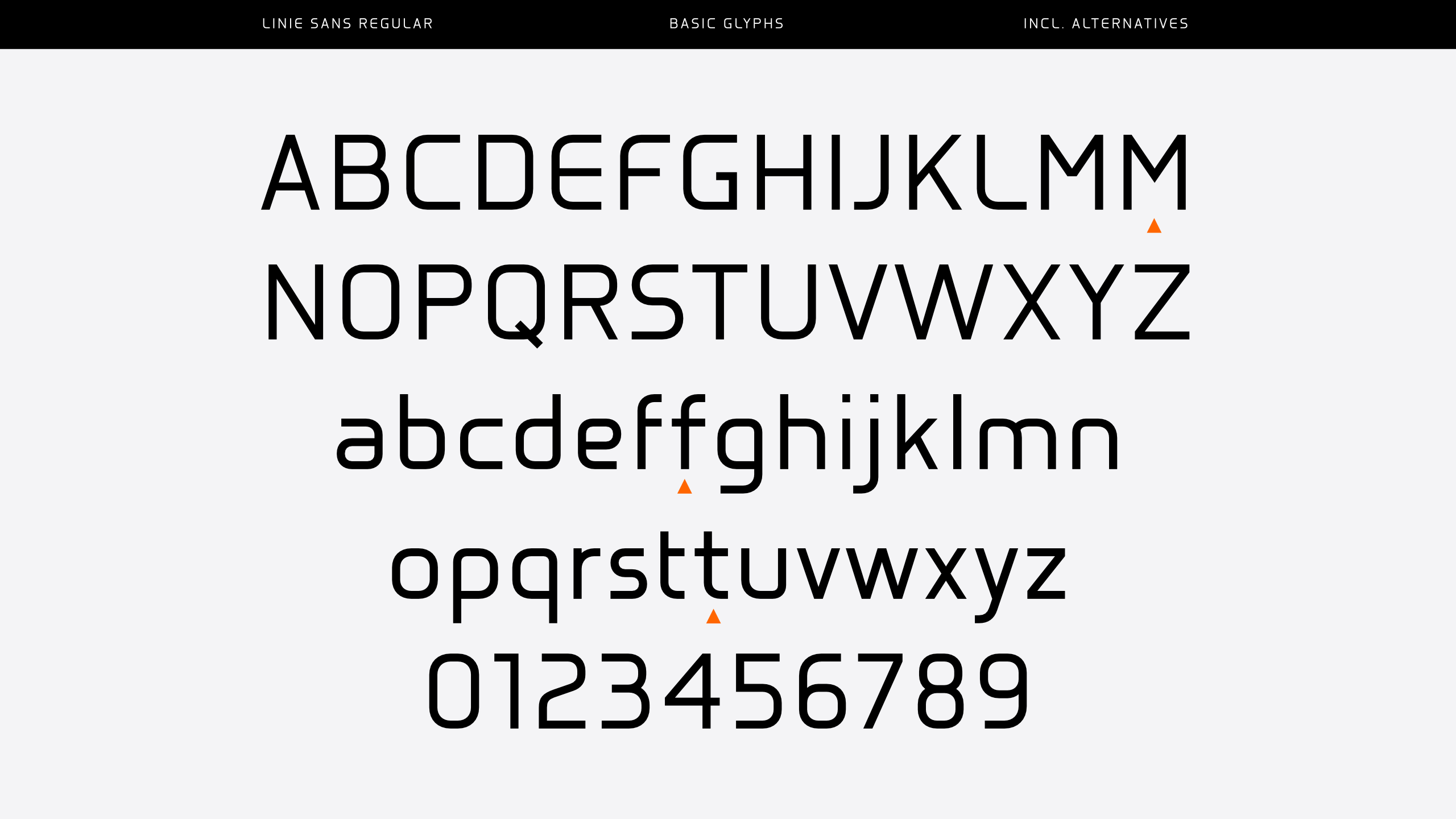 Font Design - Zeichensatz aus Buchstaben und Zahlen.