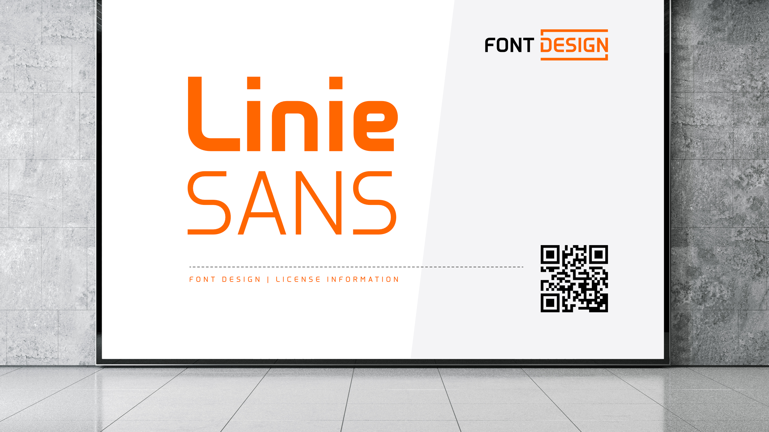 Poster mit Font Design der Schriftfamilie Linie Sans.