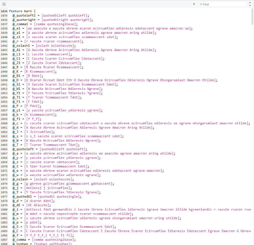 Font Design - kern feature in FontLab 8